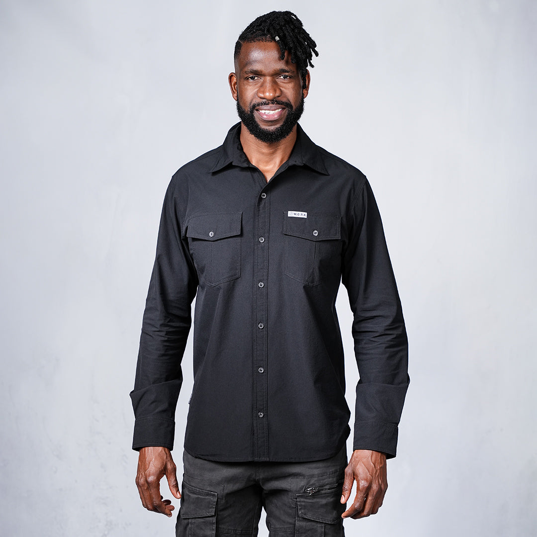 Ripstop Way Stretch L/Sleeve Shirt Black – Curve Gear