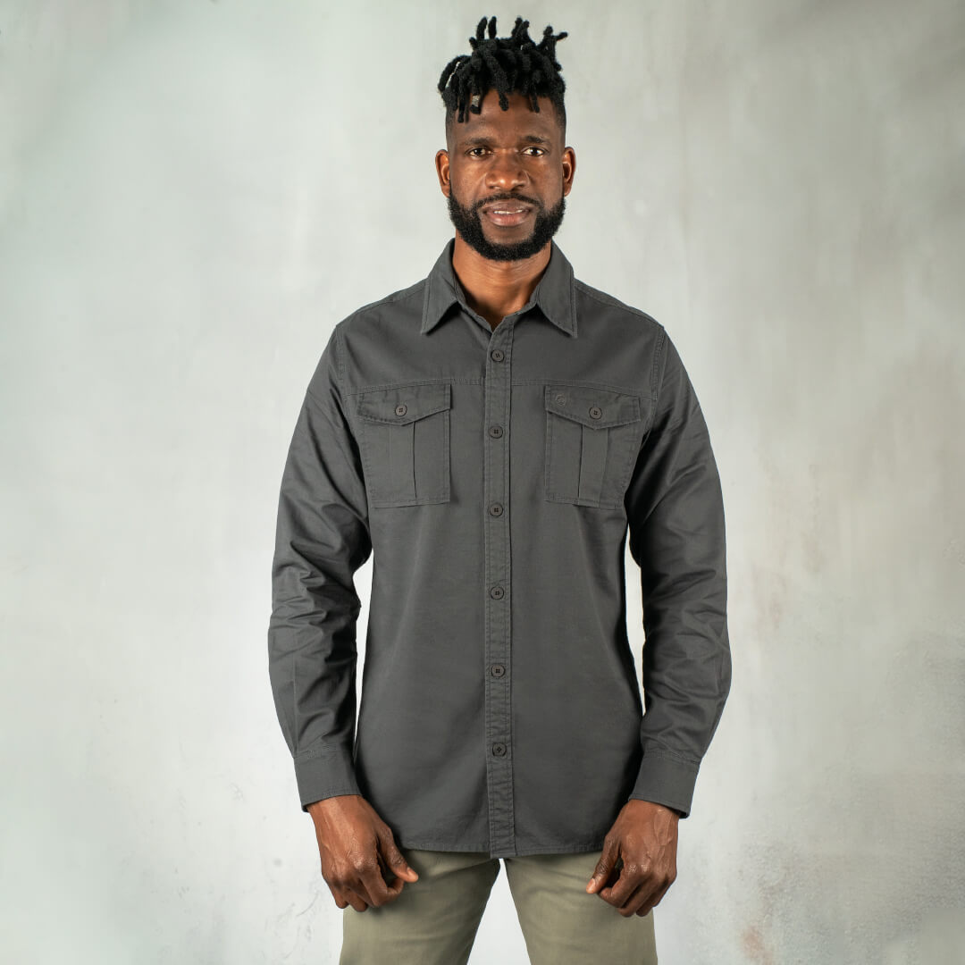 gunmetal dress shirt Gunmetal Short Sleeve Snap Shirt