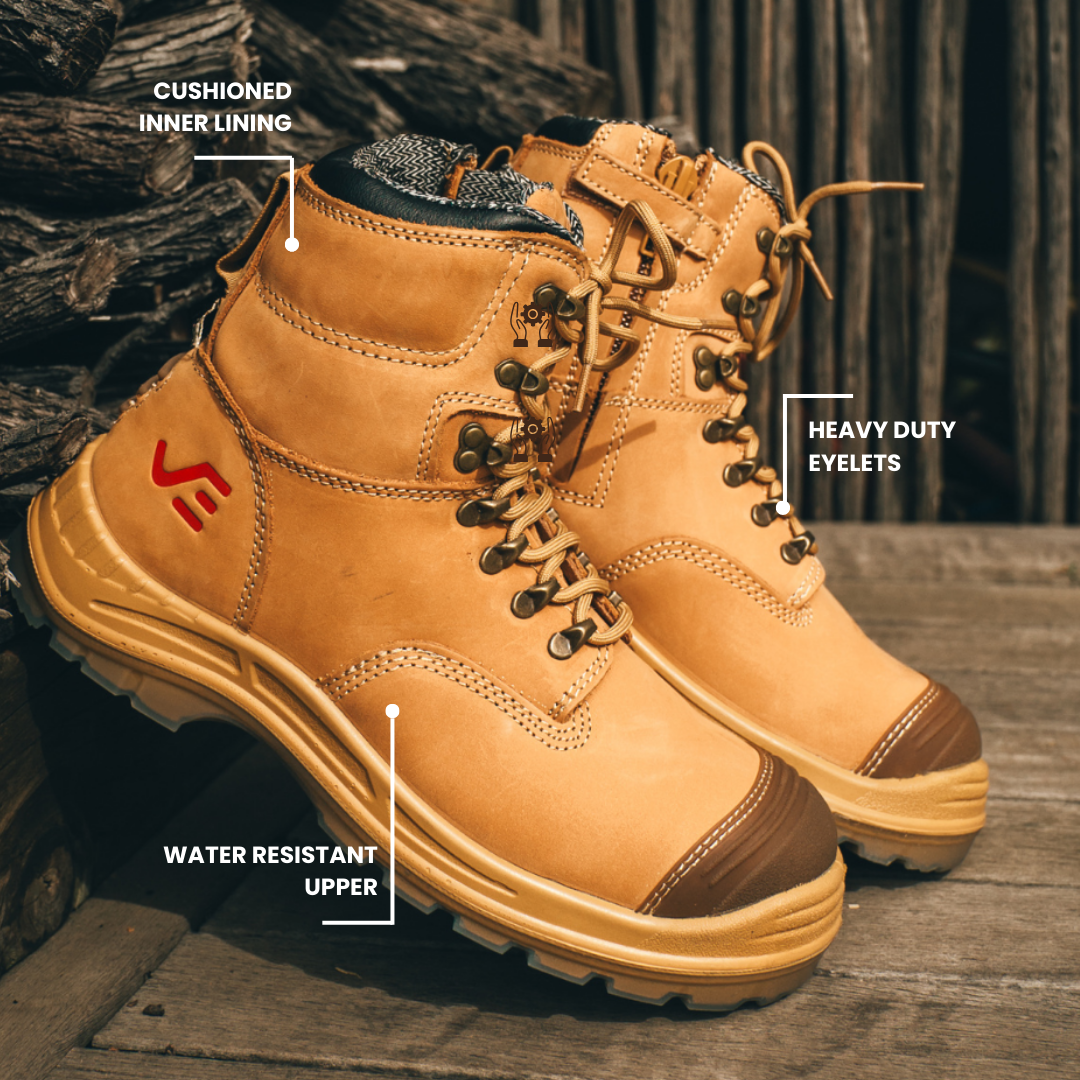 Brawn Safety Work Boots Tan