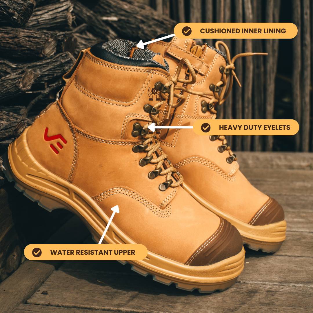 Brawn Safety Work Boots Tan