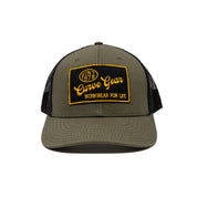 Vintage Curve Gear Cap Olive & Yellow