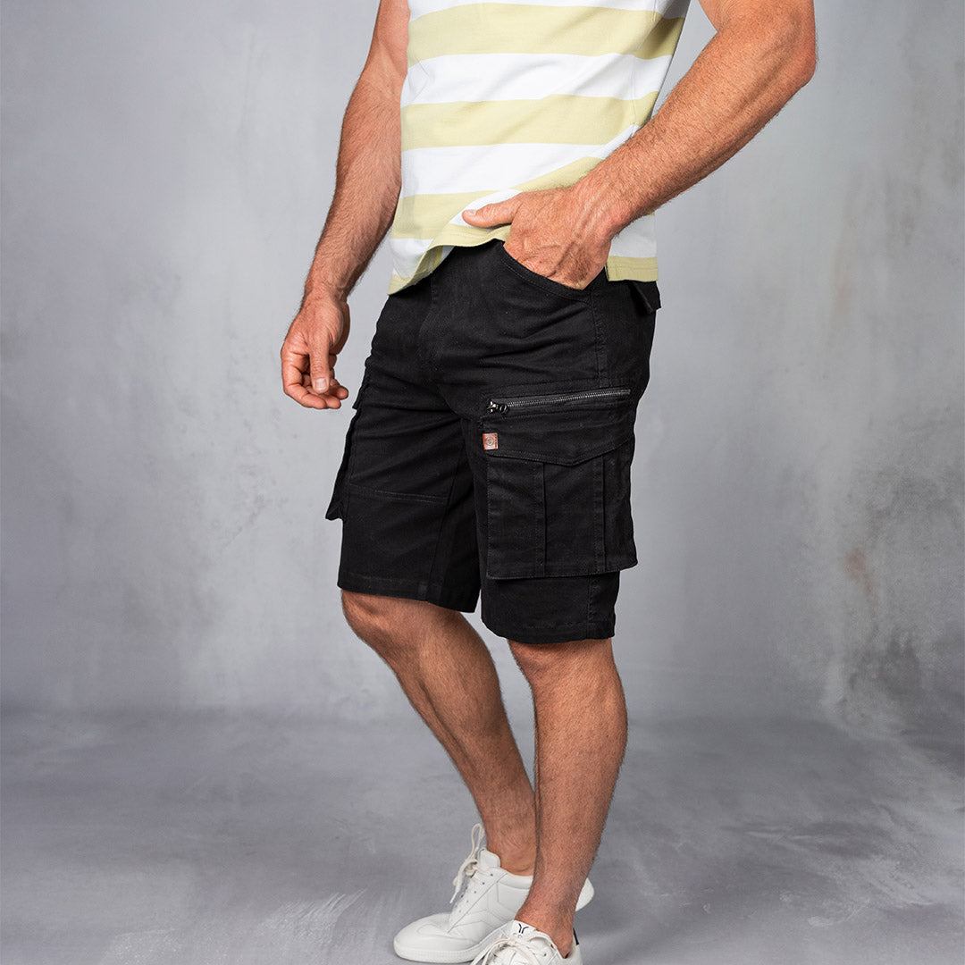 Dymaxa Zip Cargo Shorts Black
