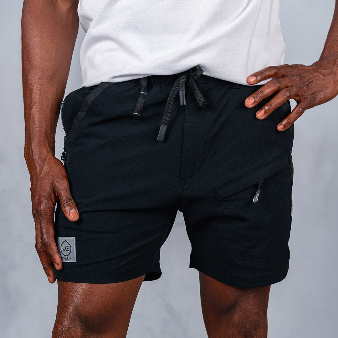 W.O.R.K Ripstop Reflective Shorts 6 Inch Black
