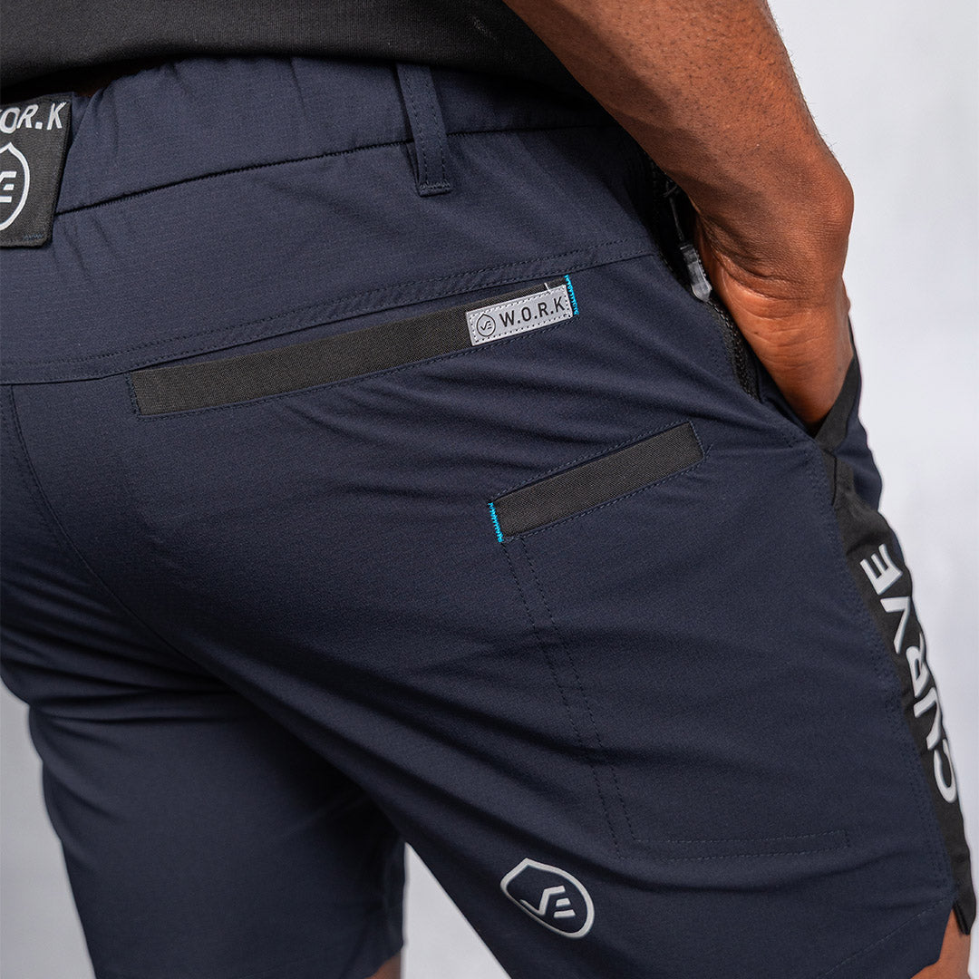 W.O.R.K Ripstop Reflective Shorts 6 Inch Navy