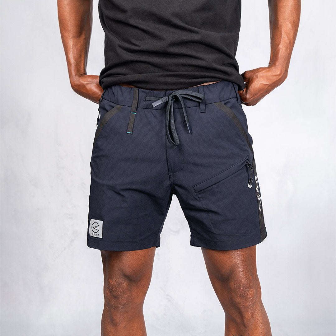 W.O.R.K Ripstop Reflective Shorts 6 Inch Navy