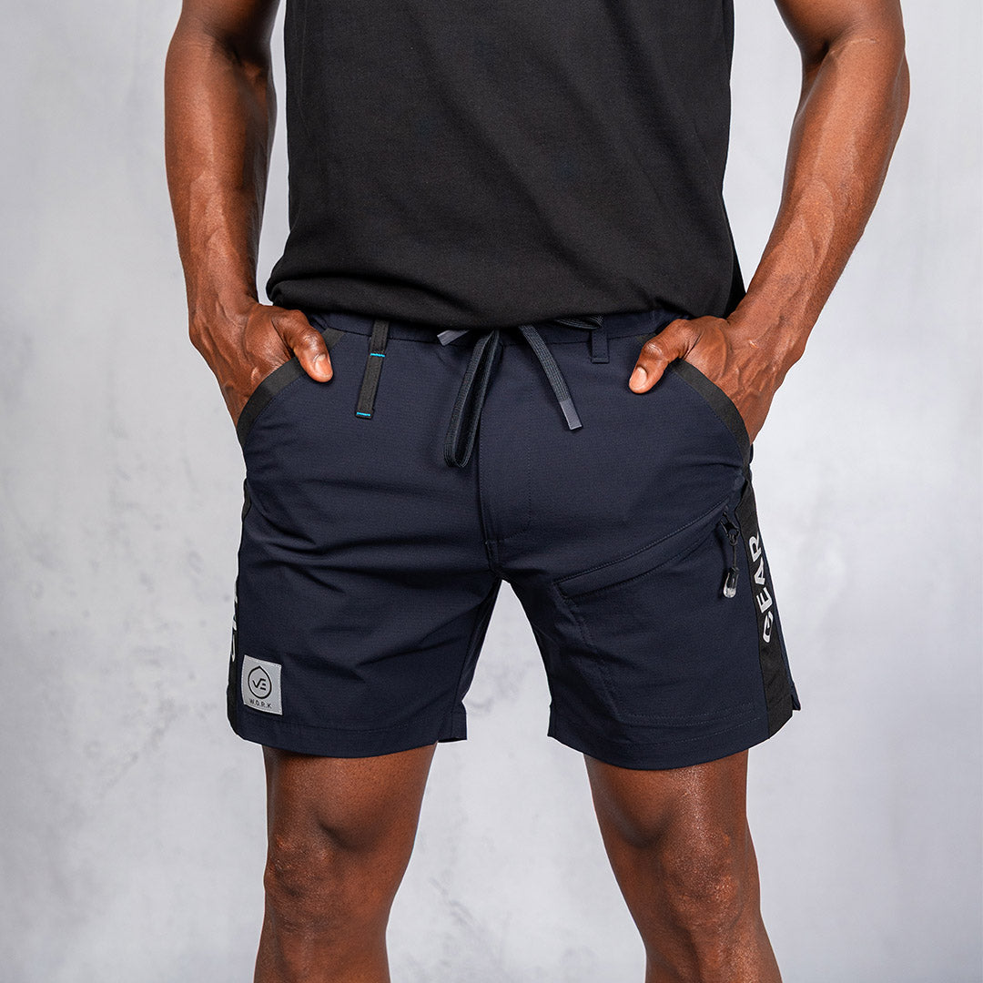 W.O.R.K Ripstop Reflective Shorts 6 Inch Navy