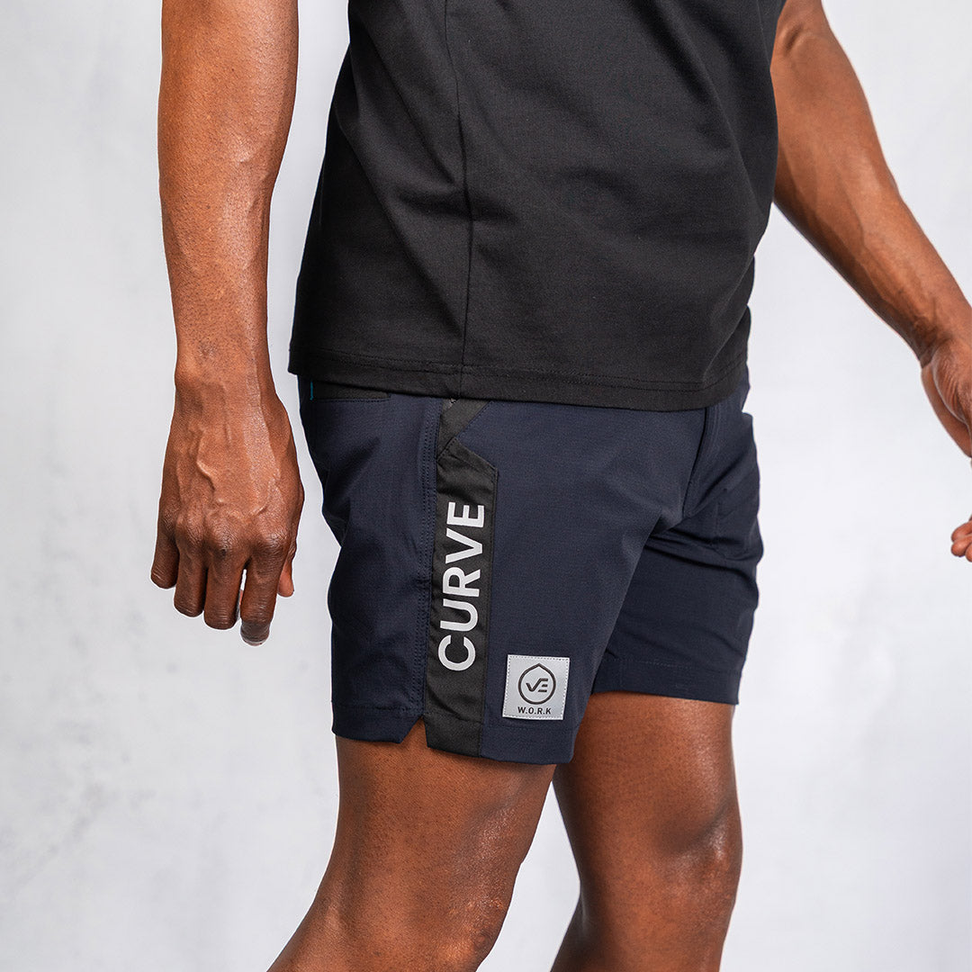 W.O.R.K Ripstop Reflective Shorts 6 Inch Navy