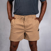 W.O.R.K Traction Cotton Stretch Shorts 4 Inch Camel