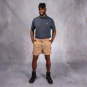 W.O.R.K Traction Cotton Stretch Shorts 4 Inch Camel