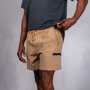 W.O.R.K Traction Cotton Stretch Shorts 4 Inch Camel