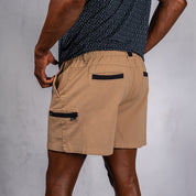 W.O.R.K Traction Cotton Stretch Shorts 4 Inch Camel