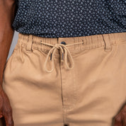 W.O.R.K Traction Cotton Stretch Shorts 4 Inch Camel