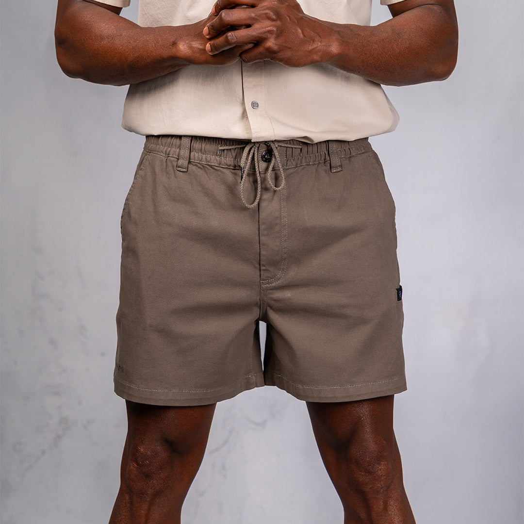 W.O.R.K Traction Cotton Stretch Shorts 4 Inch Olive