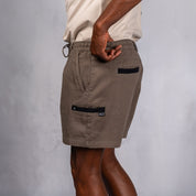 W.O.R.K Traction Cotton Stretch Shorts 4 Inch Olive