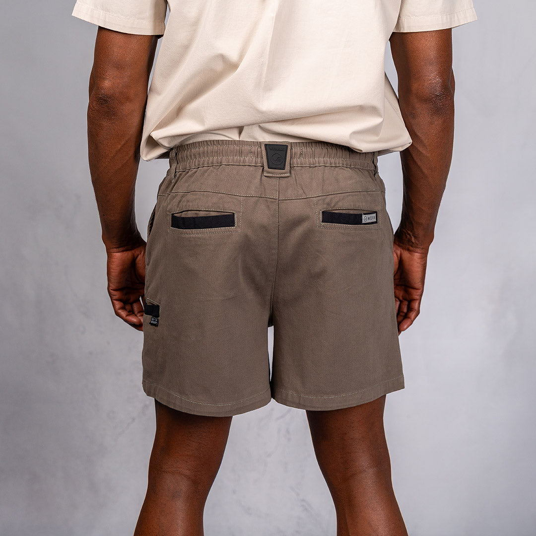 W.O.R.K Traction Cotton Stretch Shorts 4 Inch Olive