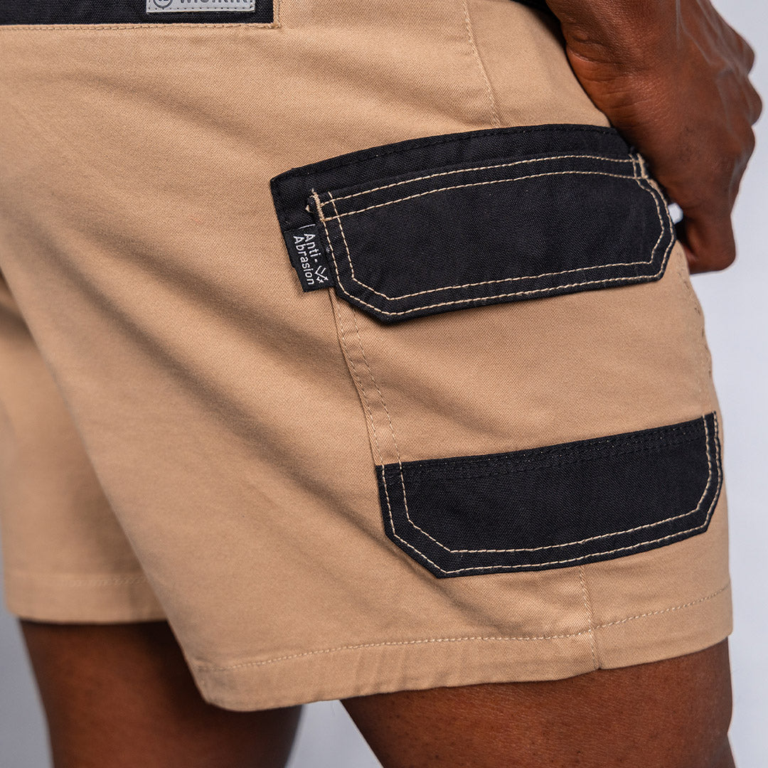 W.O.R.K Winch Cotton Stretch Shorts 4 Inch Camel