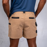 W.O.R.K Winch Cotton Stretch Shorts 4 Inch Camel