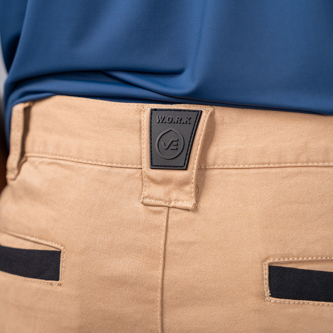 W.O.R.K Winch Cotton Stretch Shorts 4 Inch Camel