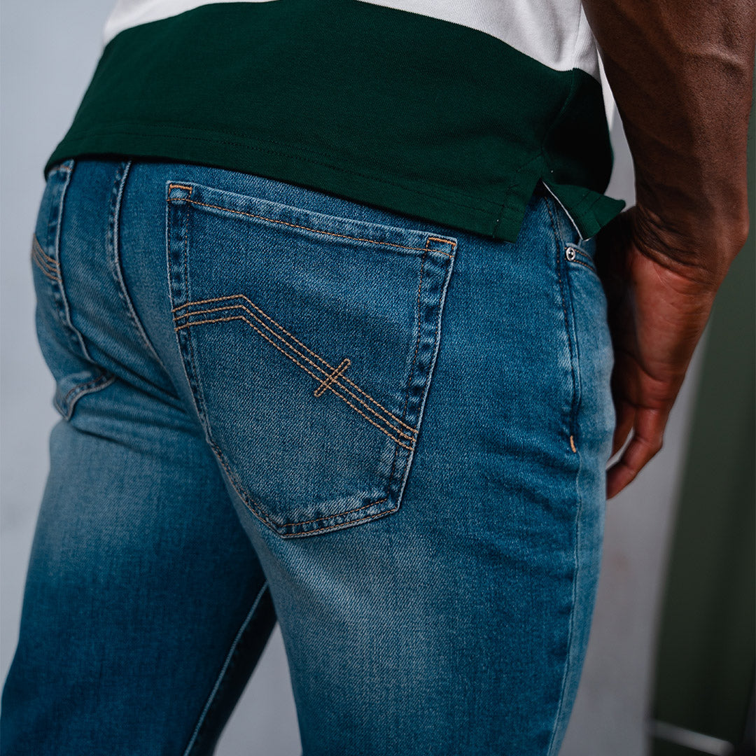 Copper Slim Fit Denim Mid Blue