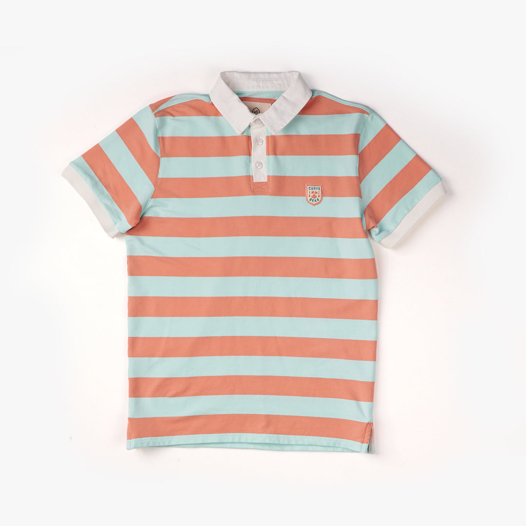 Elite Rugby Polo Coral & Green