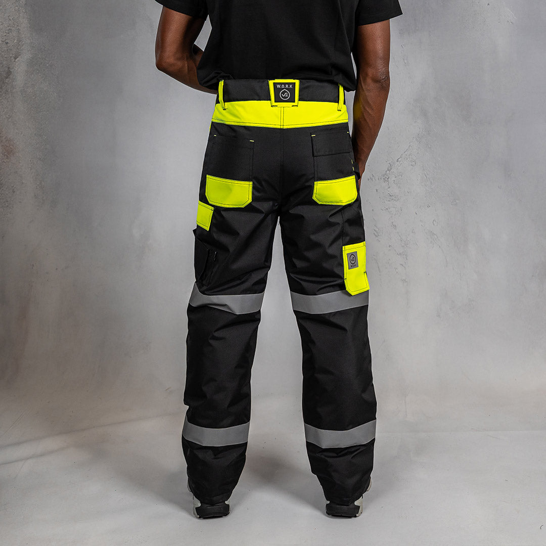 W.O.R.K High Vis Padded Pants Yellow & Black