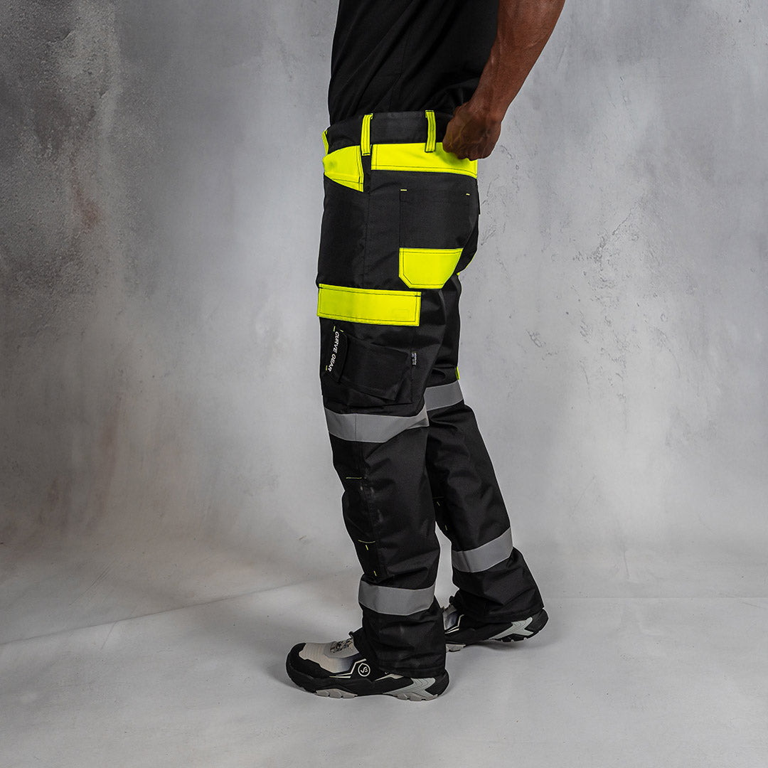 W.O.R.K High Vis Padded Pants Yellow & Black