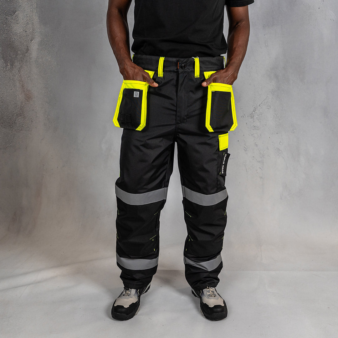 W.O.R.K High Vis Padded Pants Yellow & Black