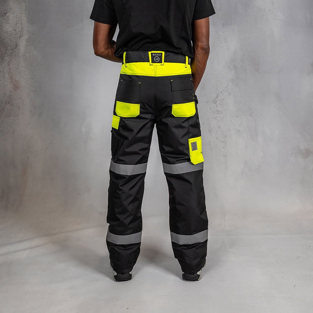 W.O.R.K High Vis Padded Pants Yellow & Black