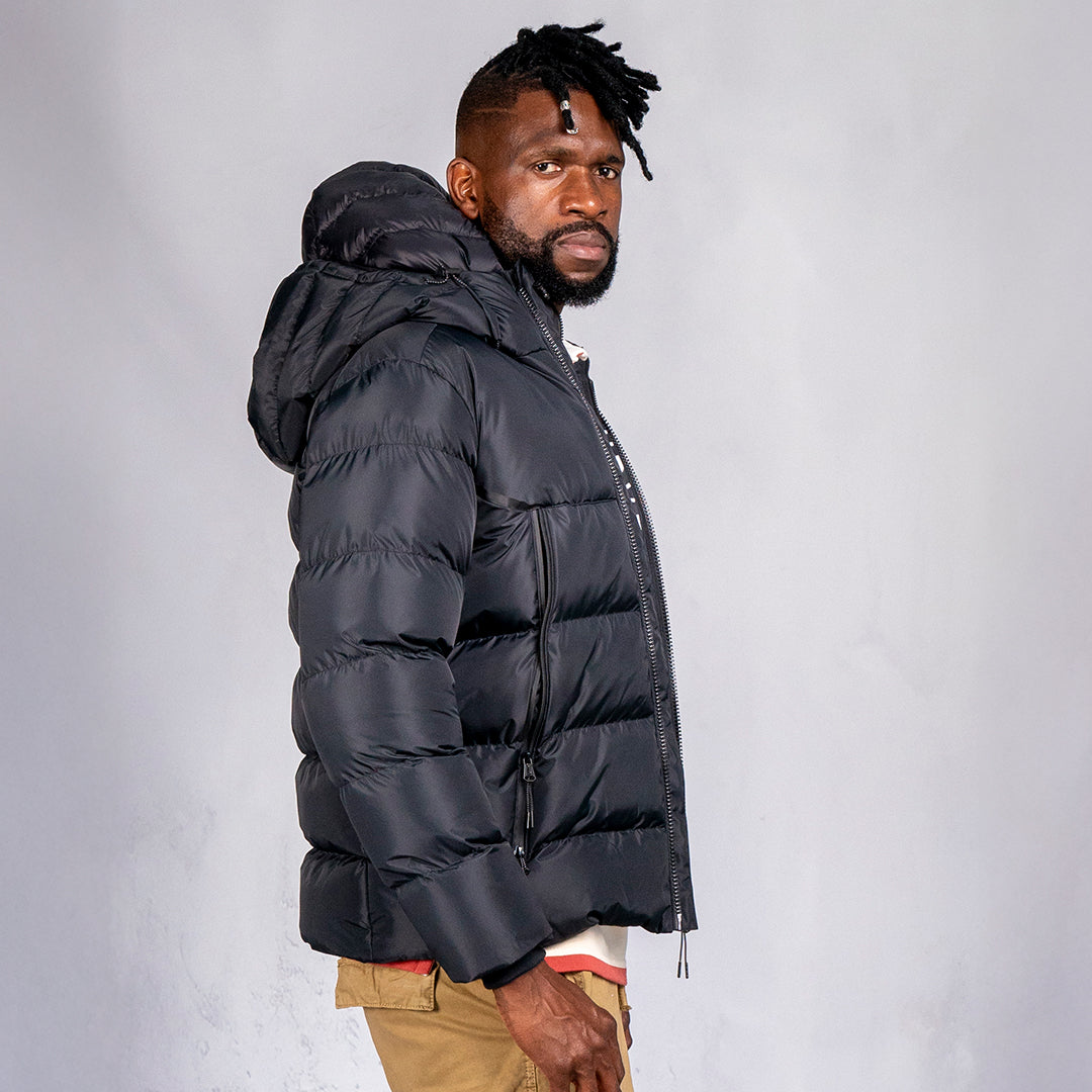 Bionic L/Sleeve Puffer With Hood Black