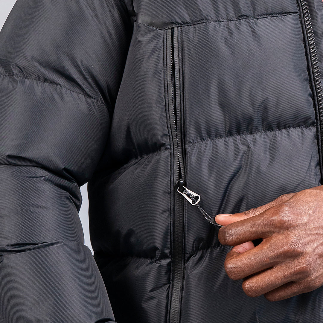 Bionic L/Sleeve Puffer With Hood Black