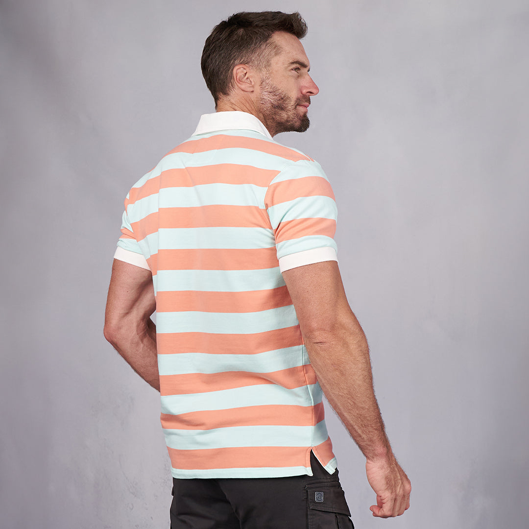 Elite Rugby Polo Coral & Green