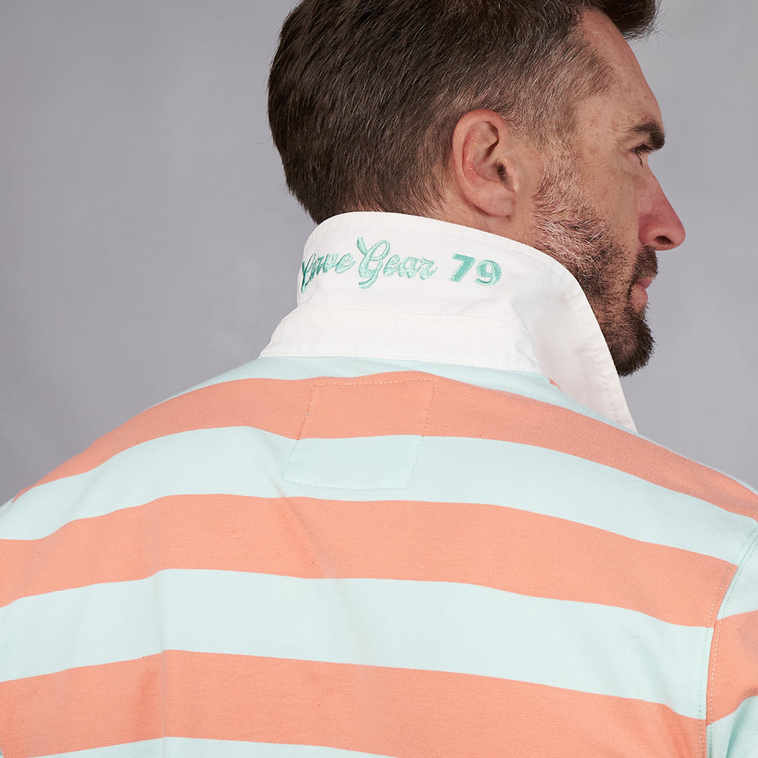 Elite Rugby Polo Coral & Green