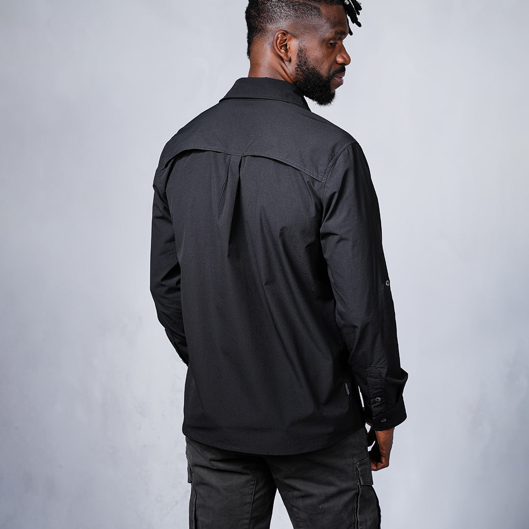 W.O.R.K Ripstop 4 Way Stretch L/Sleeve Shirt Black