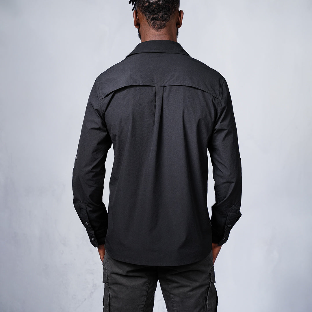 W.O.R.K Ripstop 4 Way Stretch L/Sleeve Shirt Black