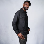 W.O.R.K Ripstop 4 Way Stretch L/Sleeve Shirt Black