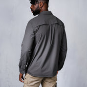 W.O.R.K Ripstop 4 Way Stretch L/Sleeve Shirt Dark Grey