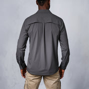 W.O.R.K Ripstop 4 Way Stretch L/Sleeve Shirt Dark Grey