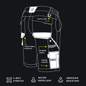 W.O.R.K Technical 4 Way Stretch Short Grey