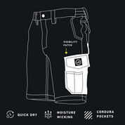 W.O.R.K Technical 4 Way Stretch Short Grey