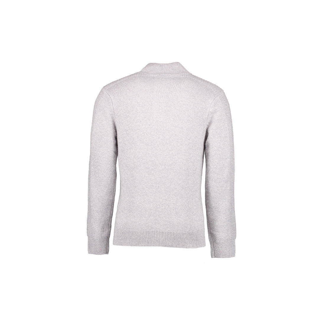 1/4 Button Wool Knit Charcoal
