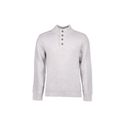 1/4 Button Wool Knit Charcoal