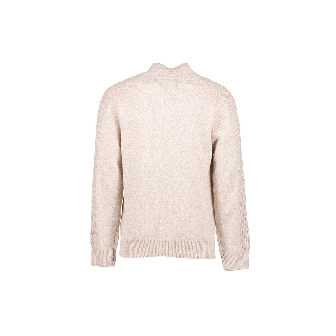 1/4 Button Wool Knit Sand