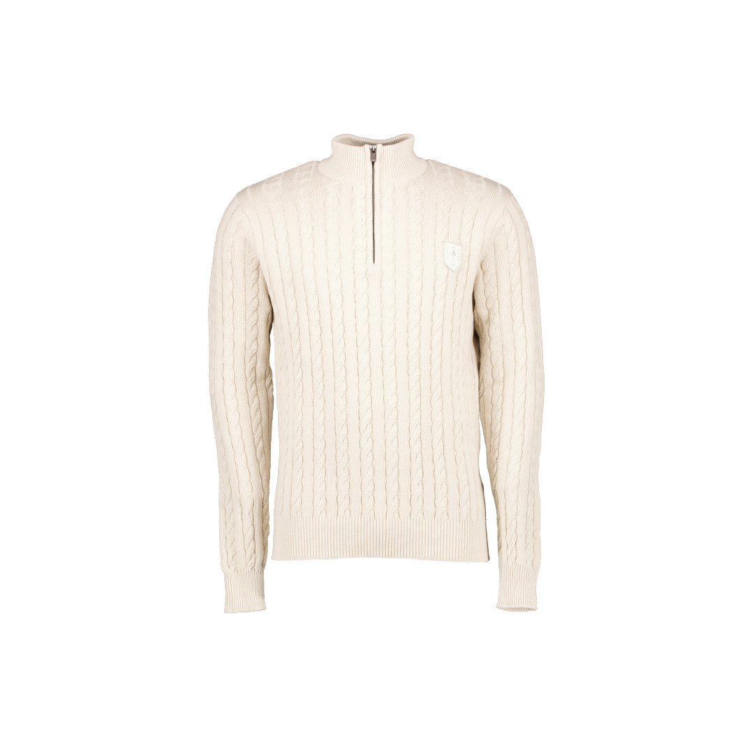 Cable Zip Knitwear Cream