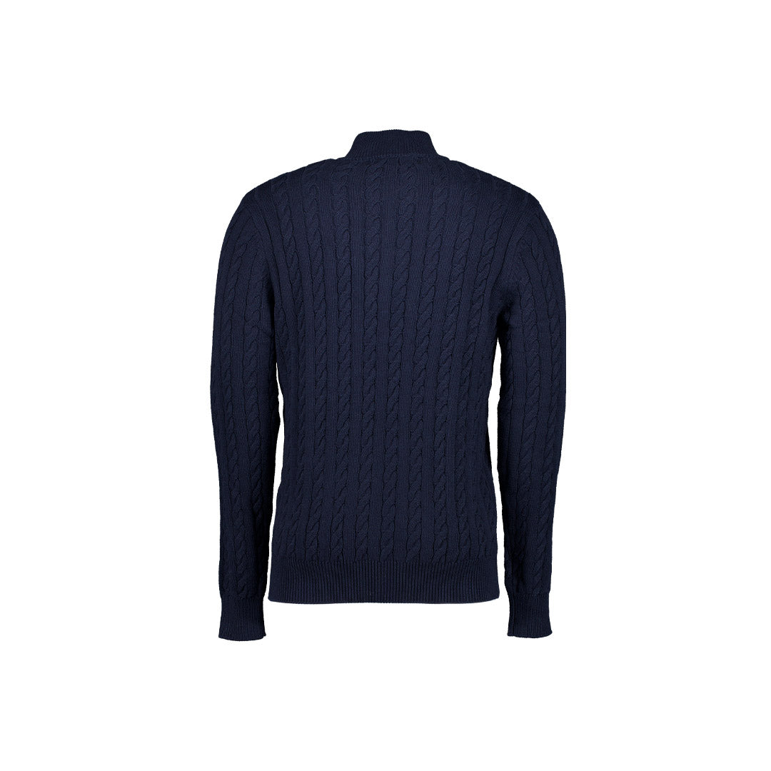 Cable Zip Knitwear Navy