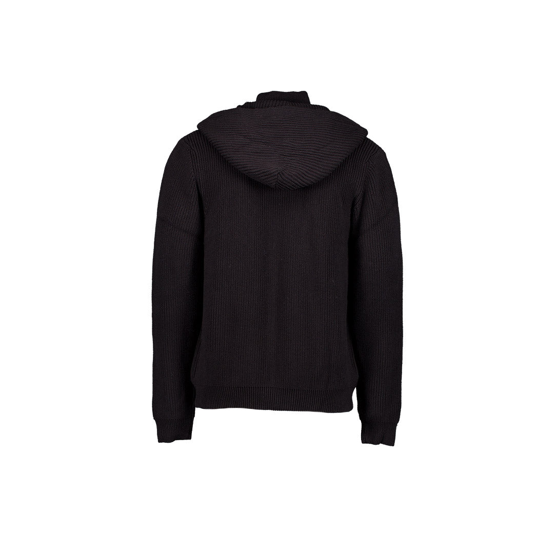 Forge Zip Up Knit Hoodie Black