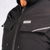 W.O.R.K 4 Way Stretch Zip Up Jacket Black