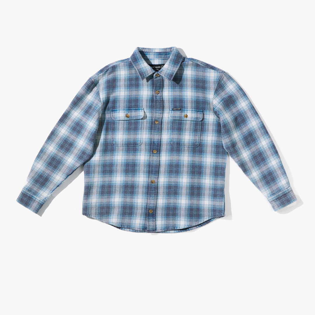 Grid Overshirt Blue Plaid - Curve Gear