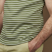 Elite Rugby Polo Olive & Cream Stripe