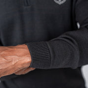 100% Merino Wool 1/4 Zip Knitwear Black