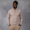 100% Merino Wool 1/4 Zip Knitwear Oatmeal